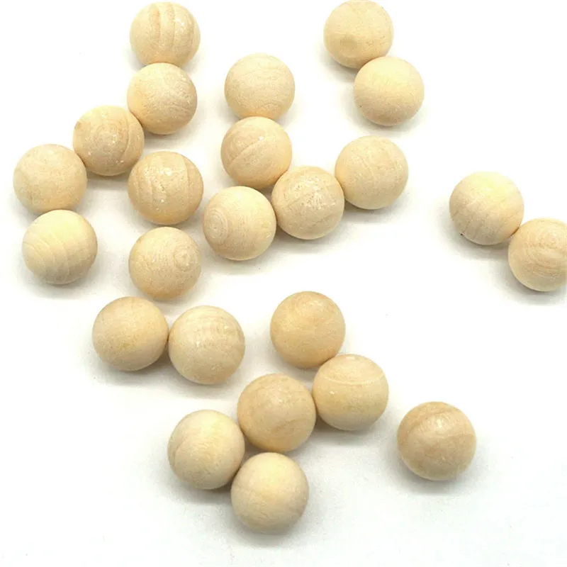 100Pcs 10mm 15mm Wood Bead Round Balls Wooden No Holes For Board Games Ball Run Game DTY