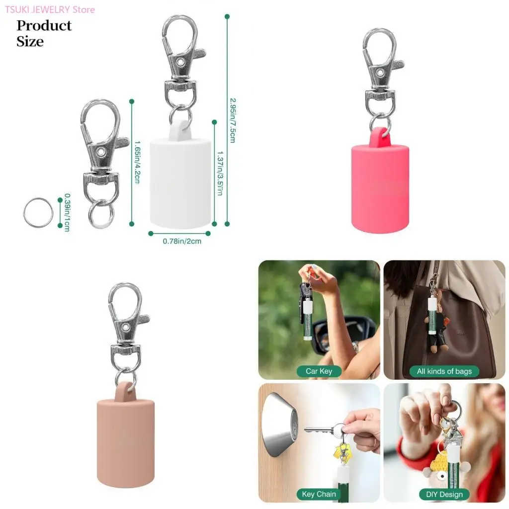 

62KE Dense Elastomer Lip Ointment Keychain Clip Planner For Rudiments Cables Small Items Management
