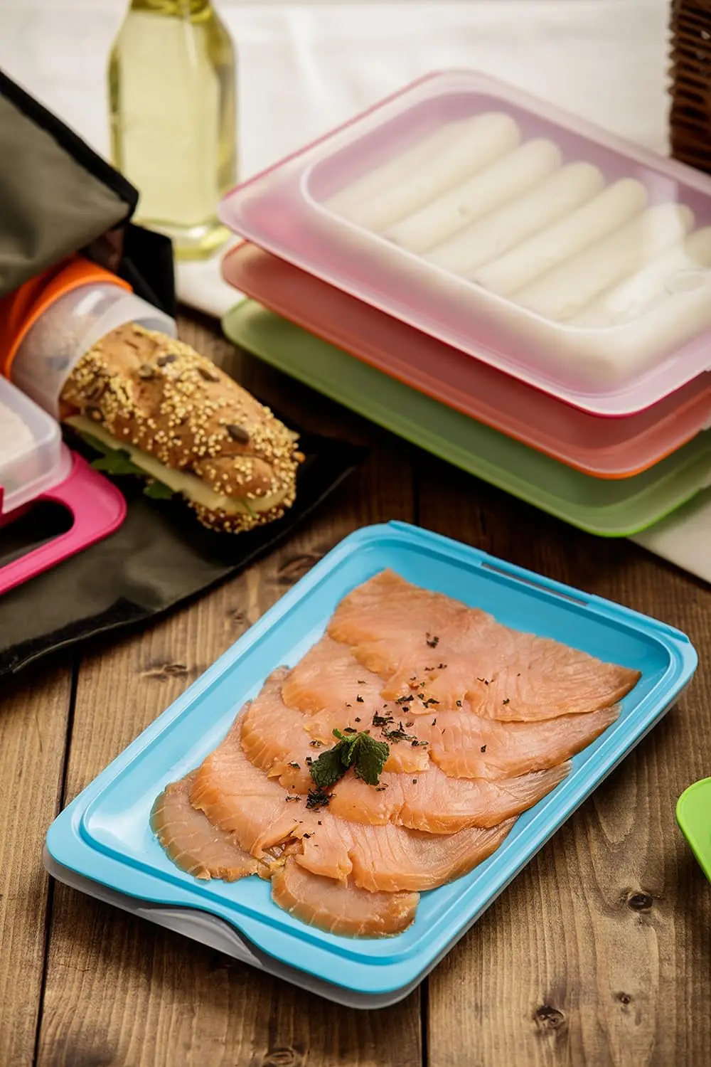 STARLEY-Set of 4 Sausage and Food Holder, Fresh Sausage Box, Reusable, Stackable, Space Saver, Refrigerator Organizer #2