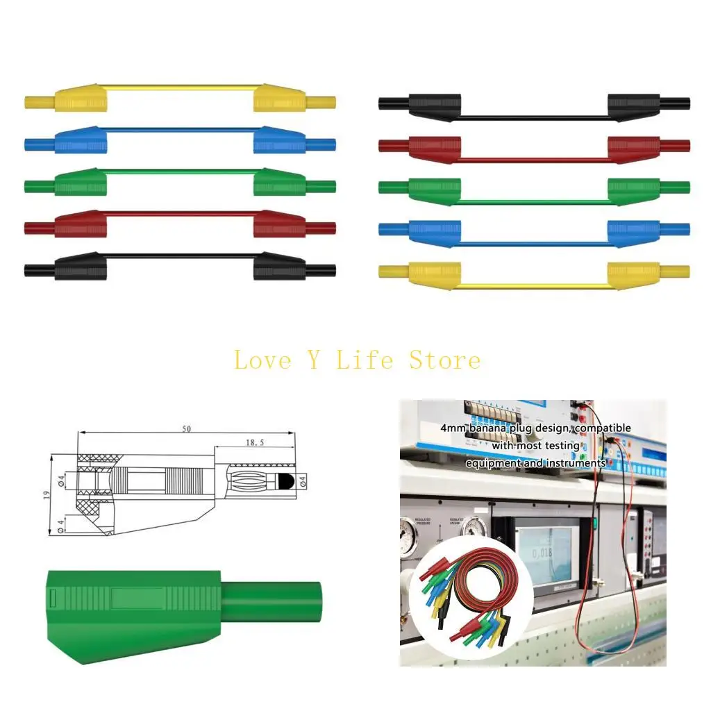 L74C 5pcs سيليكون مقابس الموز المعزولة المقابس الخيوط 1M قابلة للتكدي #1
