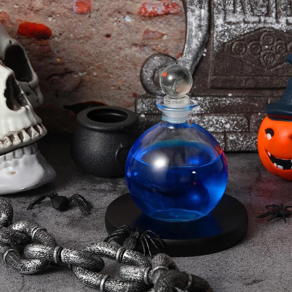 Clear round Glass Potion Bottles with Cork Witch Sand Art Jars for Household Dry Food Storage round Glass Sphere Jars