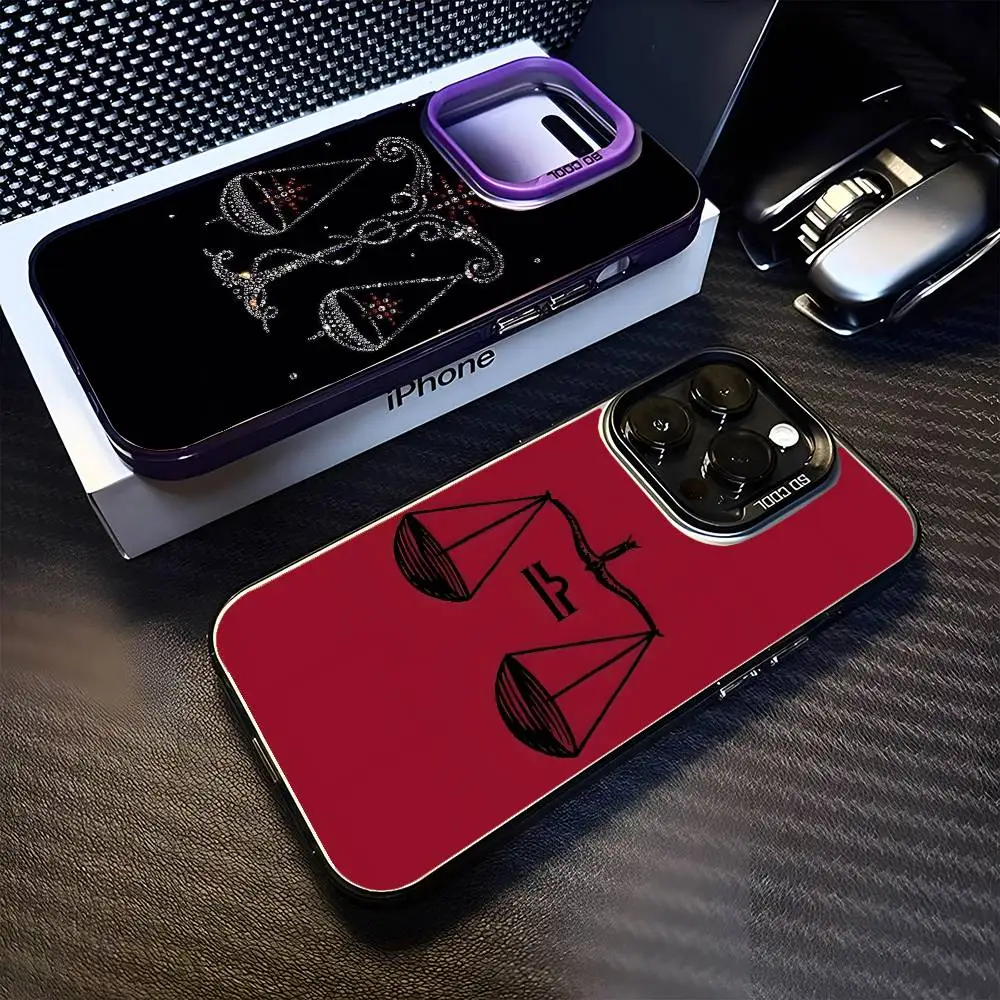 

Zodiac Libra Balance Phone Case For iPhone 16,15,14,13,12,11,Mini,Pro,MAX Purple Matte Shockproof Cover