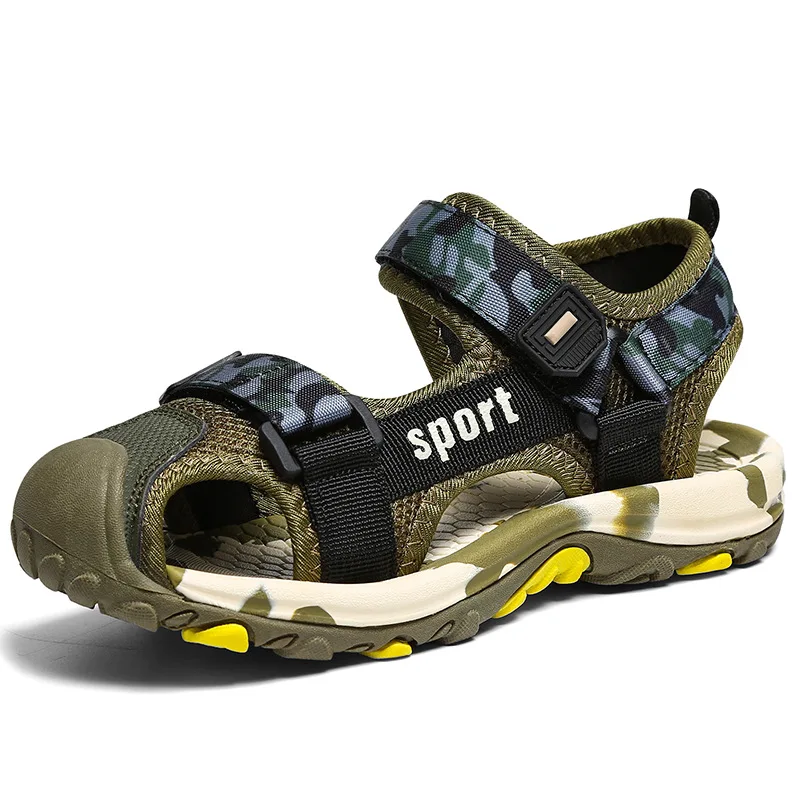 

Summer Breathable Sport Sandals Boys Casual Children Beach Shoes Kids Soft Sole non-slip Shoes Circle Toe anti-kick Sandals