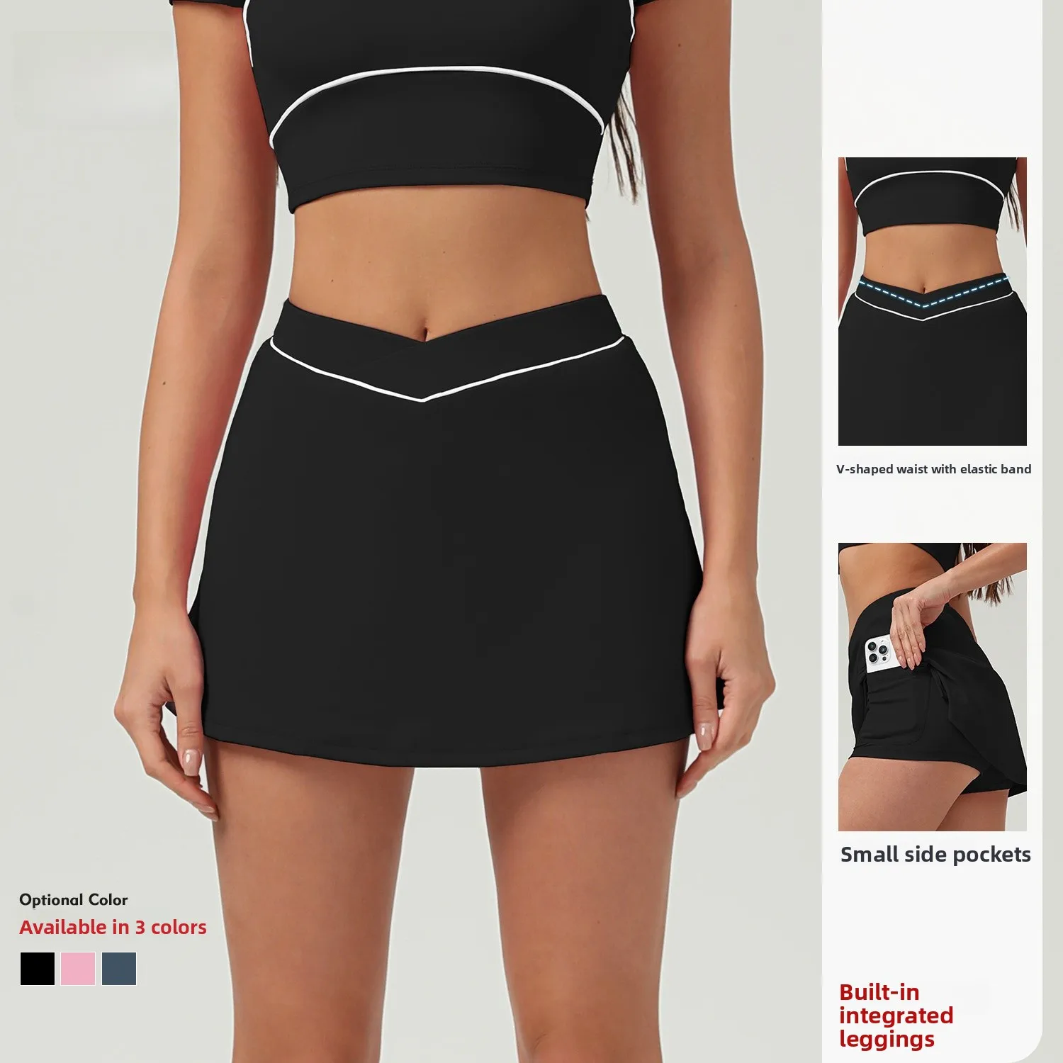 

Spor Tennis Skirt Running Yoga orts Butt Lifting Slimming Cross Waist Breathable Qui Dry Moisture ng Elastic Skirt