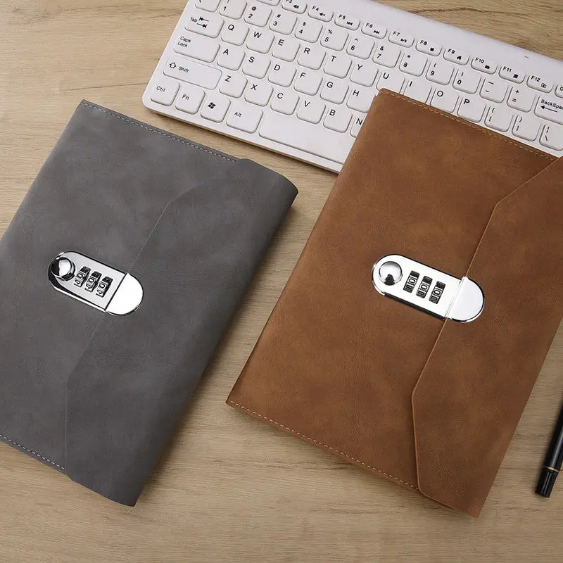 A5 password notebook with lock high privacy diary creative simple code book light luxury fashion student notepad notebook