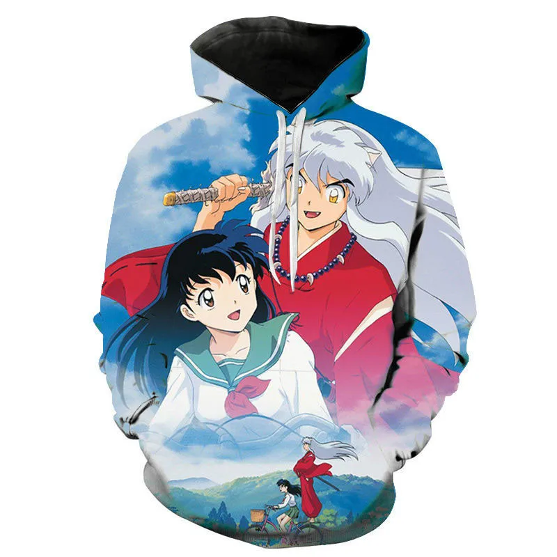 Autumn Sweatshirts Casual New Men Inuyasha 3D Printed Hoodies Pullover Streetwear Fashion Hooded Tops