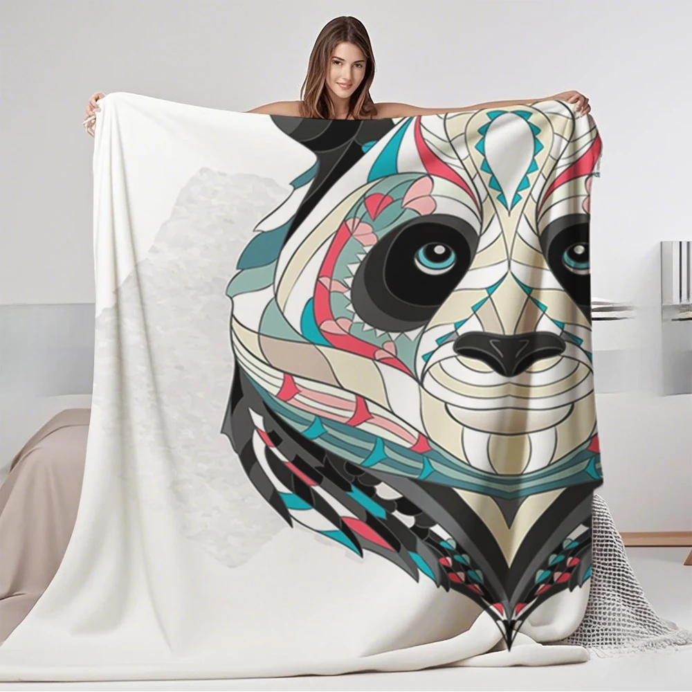 

Home Essential Flannel Blanket Ethnic Panda European Classical Reversible Blanket Double-sided Throw Lightweight Eco-friendly