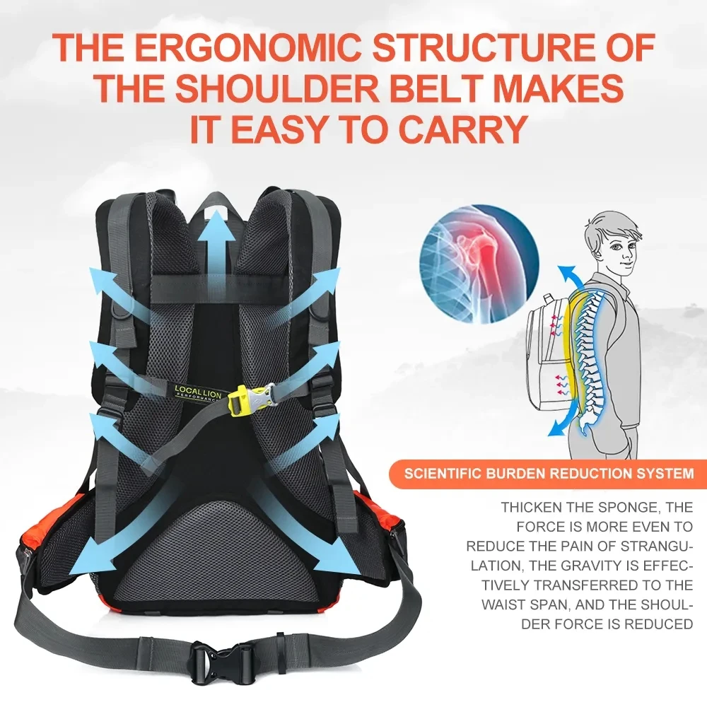 Inoxto Hiking Storage Backpack Sturdy 40l Travel Trekking Backpack Men Very Suitable for Mountaineering Hiking Camping Rucksack