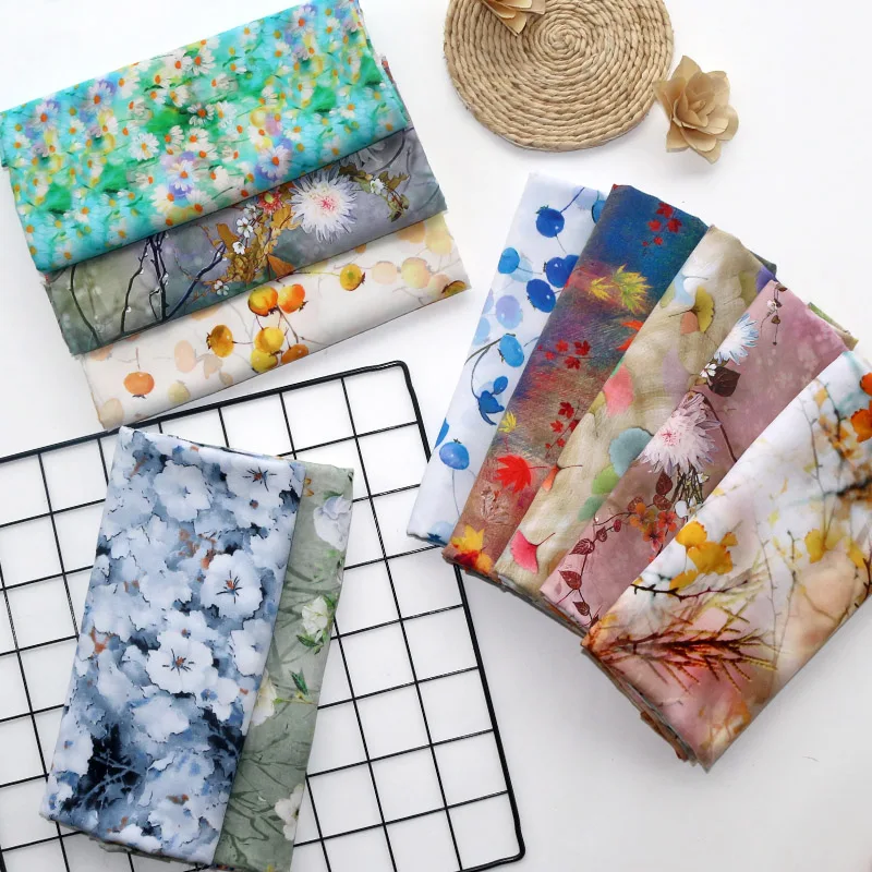 

Printed Rayon Fabric Summer By Meters for Dress Bedding Pajamas Clothes Diy Sewing Smooth Cool Comfortable Soft Needlework Cloth