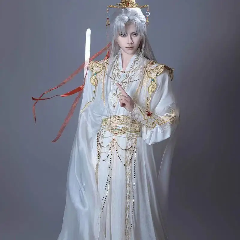 Молодежный косплей костюм маленького принца для мужчин и женщин, древний китайский королевский костюм с вышивкой, нишевый костюм на Хэллоуин, уличная мода, COS наряд