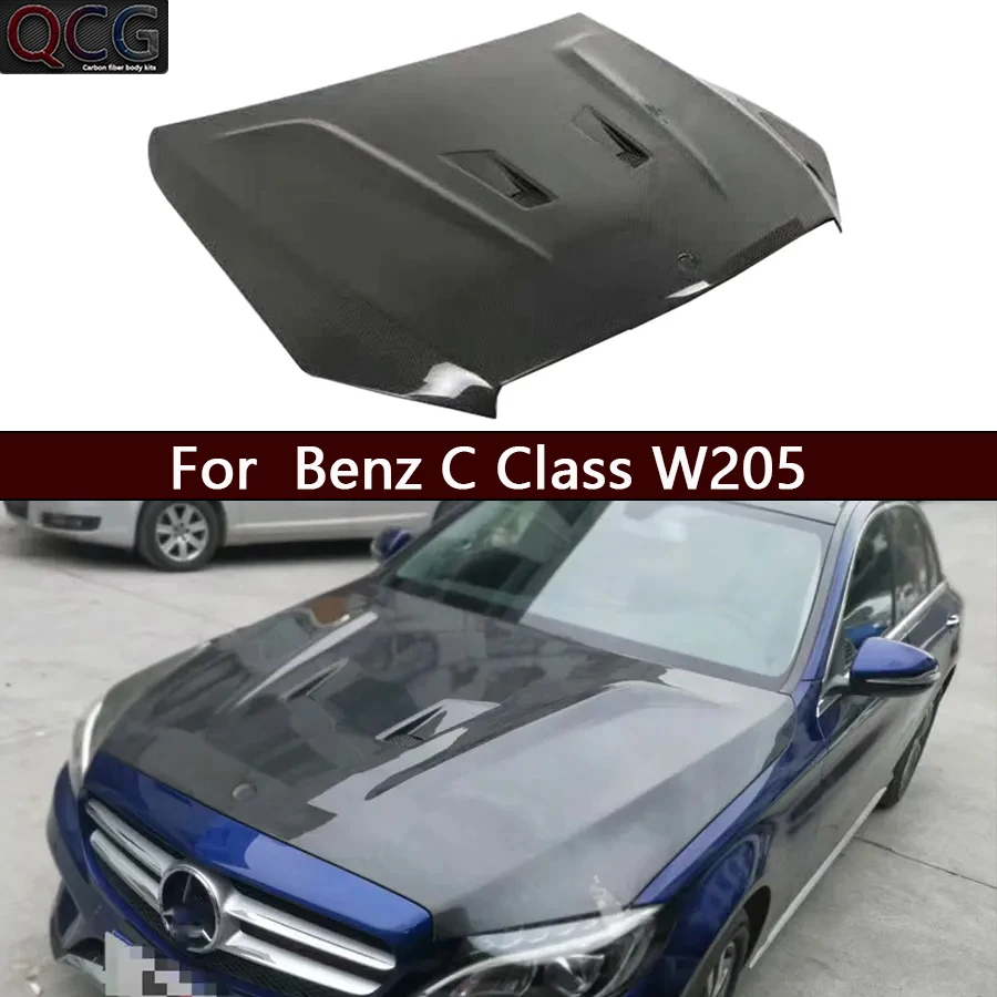 

Для Mercedes Benz C Class W205 C200 C260 C300 Спортивный капот из углеродного волокна Крышка двигателя Капот Автомобильная подкладка Автомобильный аксессуар кузовный комплект