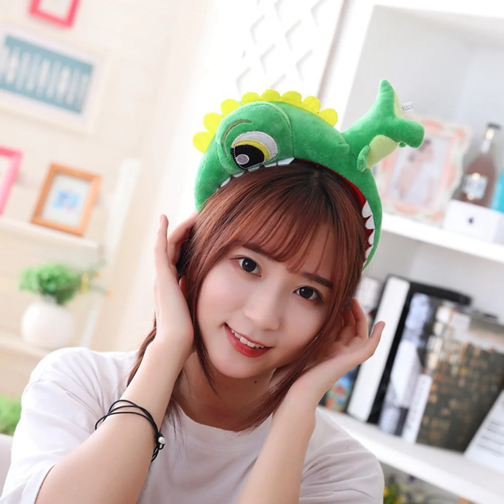

Dinosaur Headband Green Hair Hoop Creative Animal Headdress For Birthday Christmas Party Costume Cosplay Masquerade Gift