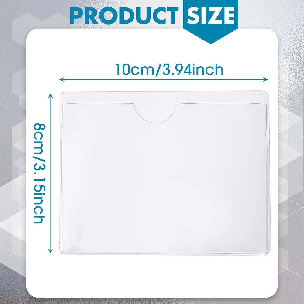 2/10Pcs Transparent Self‑Adhesive Card Holder for Windshield Clear Organizing Cover Parking Permit Pocket Interior Part