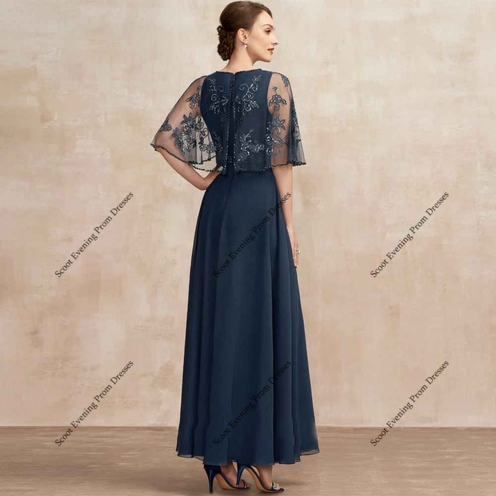 Exquisitos vestidos para madre De novia con gasa, vestidos De fiesta De boda De media manga para mujer, novedad De verano 2025, bata De playa