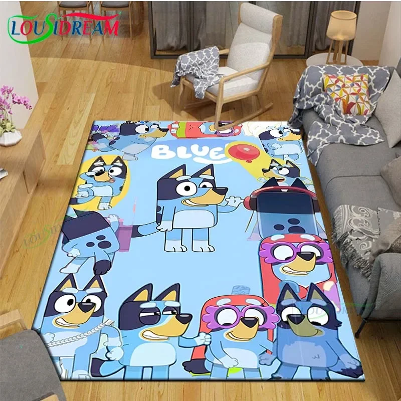 Alfombra con estampado de rol de dibujos animados, alfombra para exteriores, alfombra antideslizante, decoración de dormitorio, alfombra para perro b-bluey para regalo de habitación