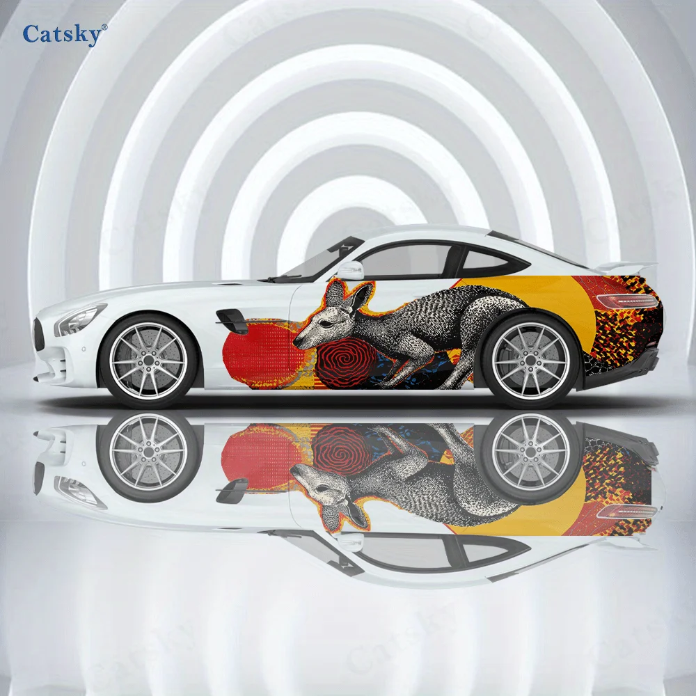 

Красочные кенгуру, крутые автомобильные виниловые наклейки, самоклеящаяся наклейка из ПВХ, подходит для грузовиков, внедорожников, украшения, автоаксессуары, подарок