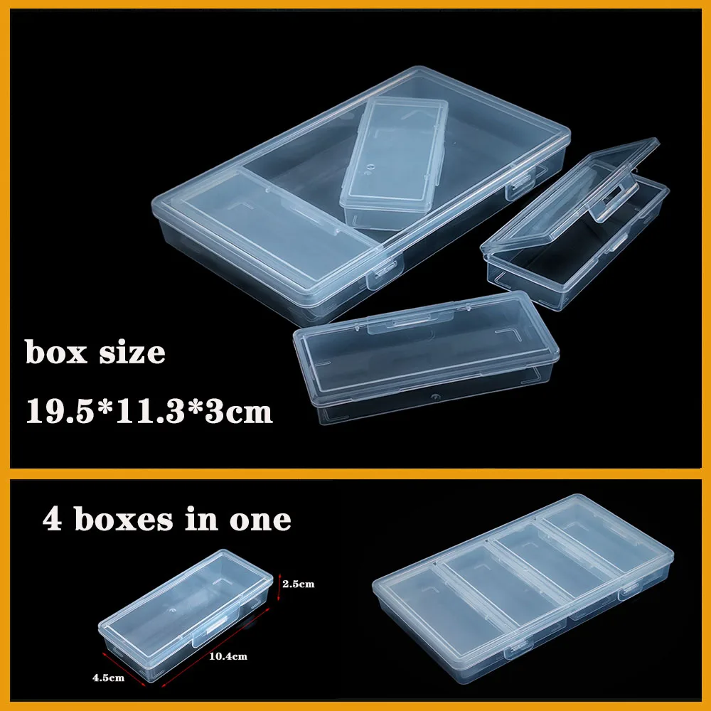 Plastic Box Container 4 In 1 grid Practical Adjustable Compartment bead storage case Screw Holder Plastic box Case Organizer