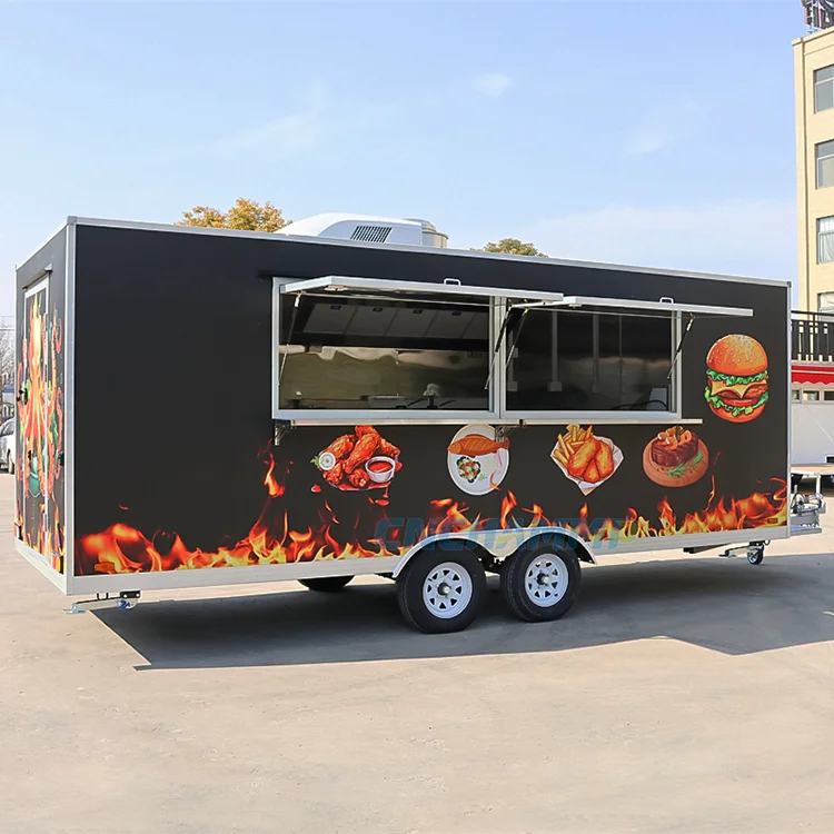 FOODLINE Energy Efficient Food Vending Cart Low Wear Wheels Auto Lock Brake Safe Street Catering Vehicle Unit