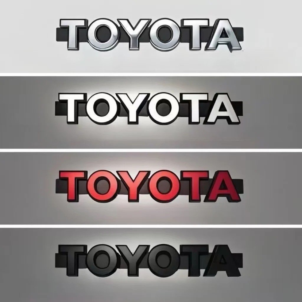 ل 38x6.5x1.5 سنتيمتر ريترو ستايل تويوتا رسالة مصبغة شعار |   شارة أمامية عاكسة لهايلاندر، RAV4، فينزا، كورولا كروس،
