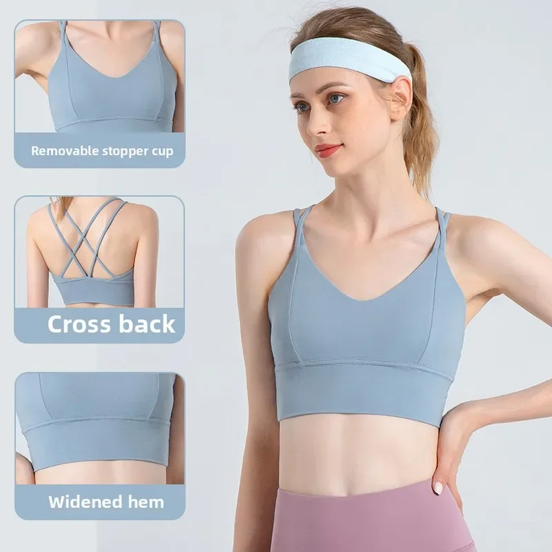 

Весенне-летний новый спортивный жилет, женский бюстгальтер для йоги с тонкой лентой Cloud Cross, для похудения и сексуальной красоты спины