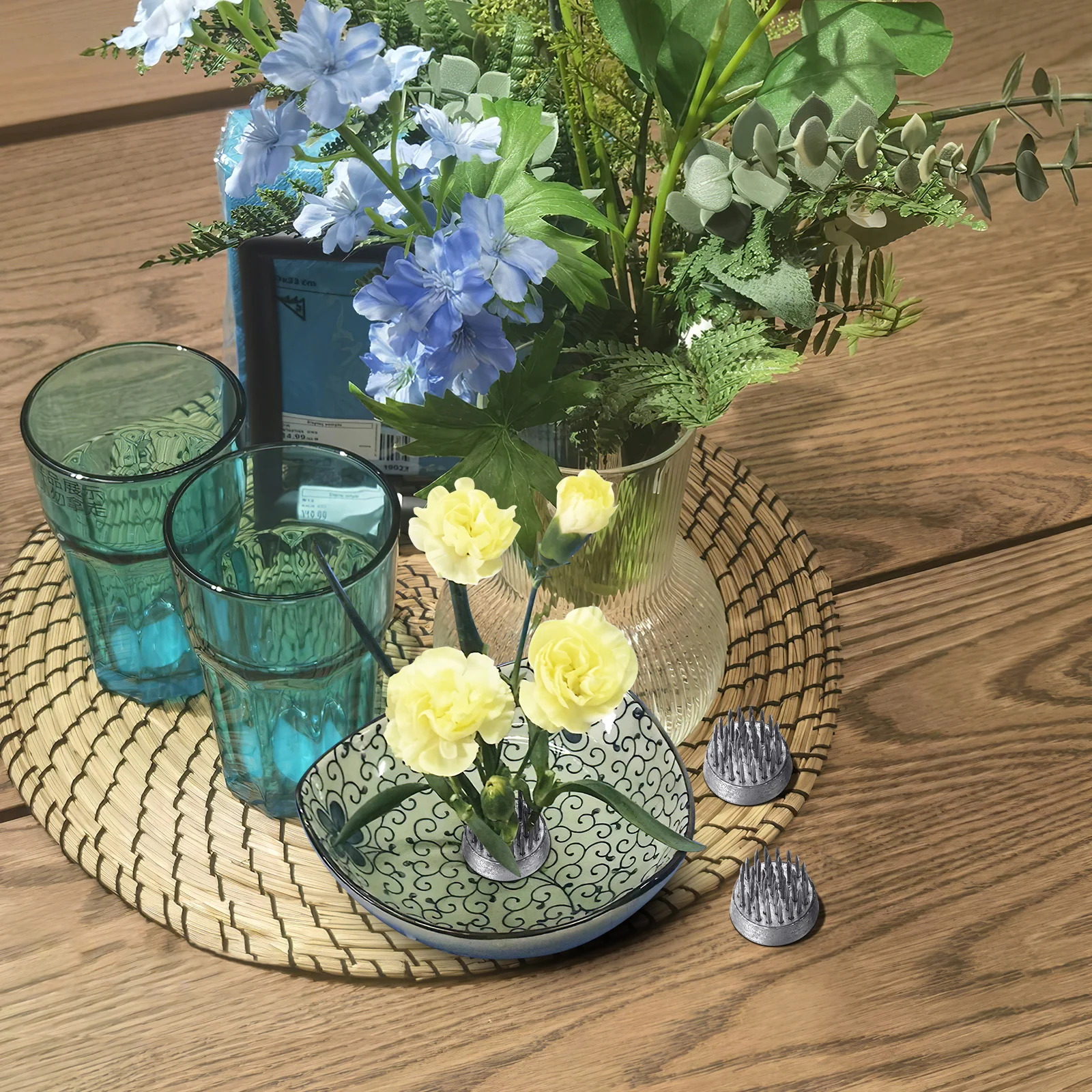 

5pcs Round Flower Arrangement Holder Stainless Steel Flower Fixation Base For Diy Floral Design Durable Practical Tool