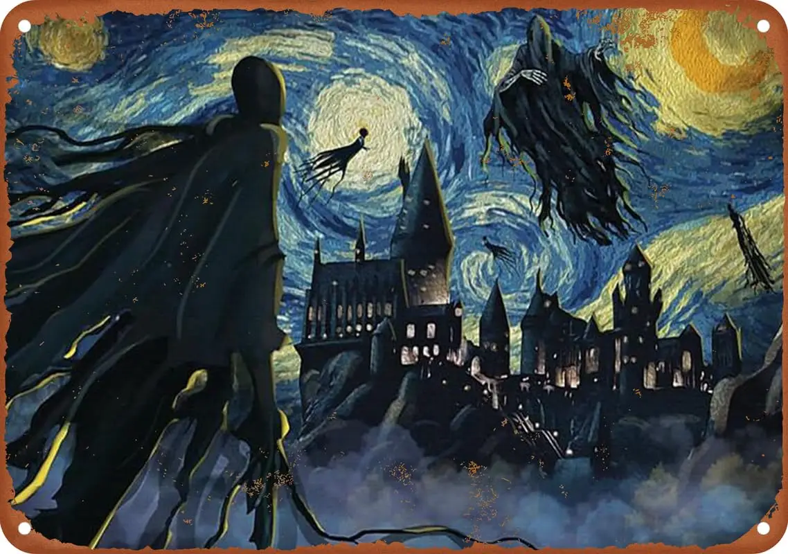 Dementor nuit étoilée Van Gogh Vintage metal estanho signo letreros de aluminio mur Art décor à la maison cocina affiche café Pub