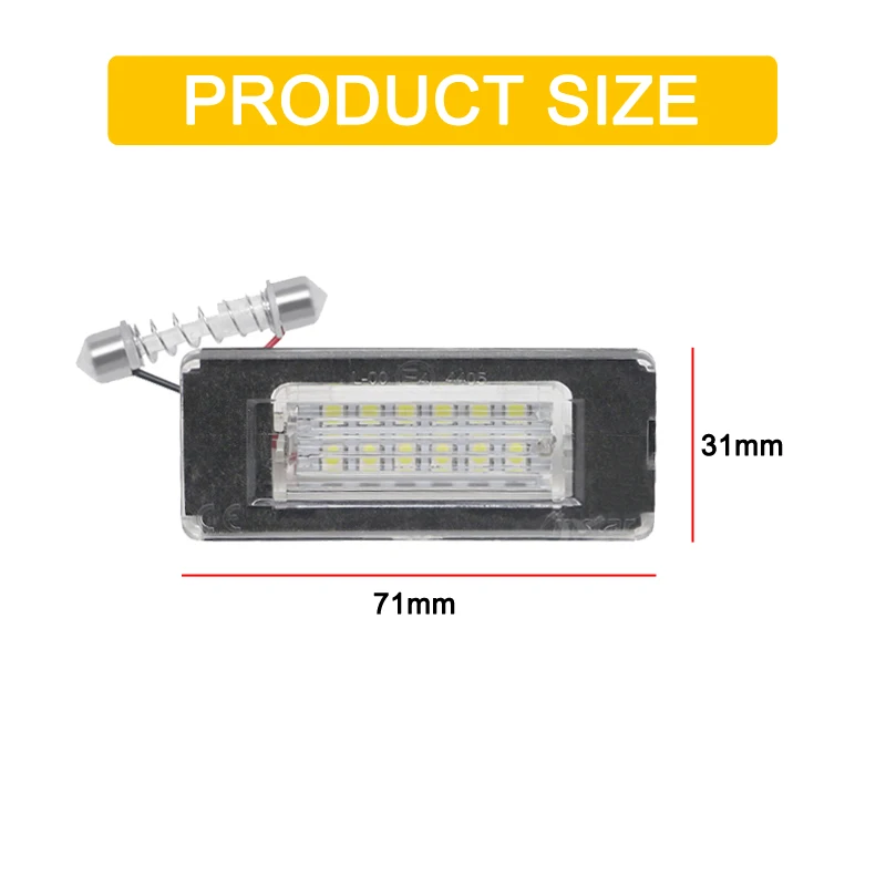 Lampu Pelat Nomor LED 12V untuk Mini Cooper R56 07-13 R57 2009-Up R58 2011-Up R59 2011-Up Perakitan Lampu Pelat Nomor Putih