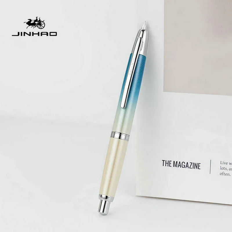 

JINHAO 10 High Quality Fountain Pen Press Gray Gradient Matte Black F/EF Nib Promotion Stationery Office School Supplies Gift