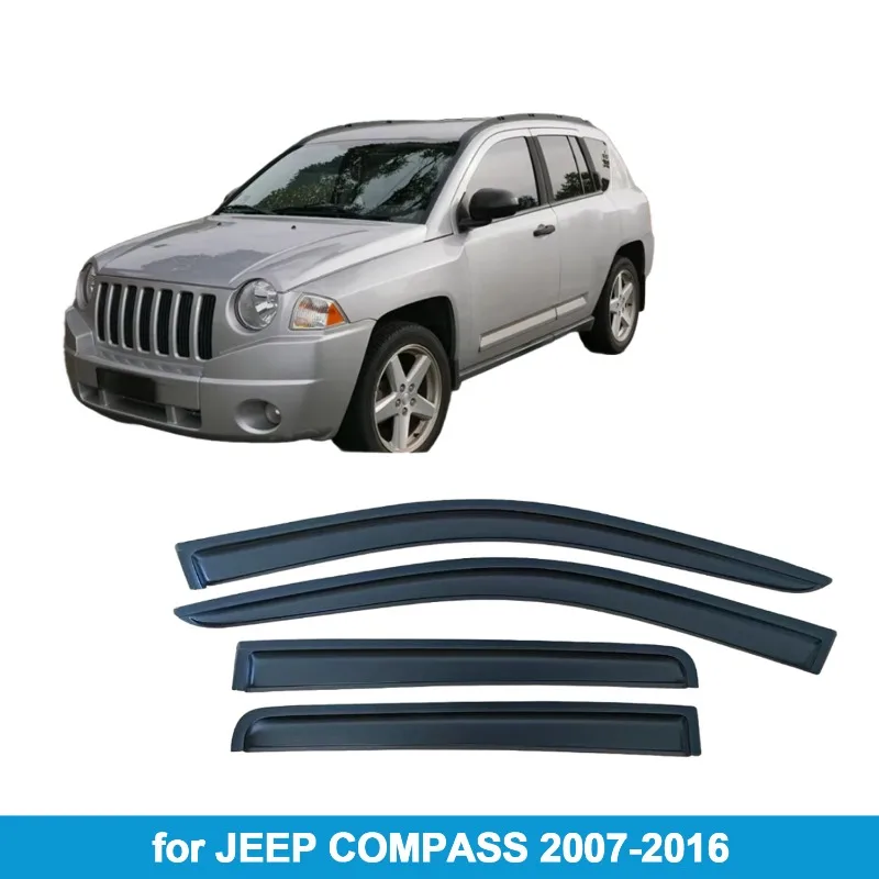 

Thickened Injection Molding Transparent Side Window Wind Deflectors Rain Guards for Jeep Compass 2007-2016