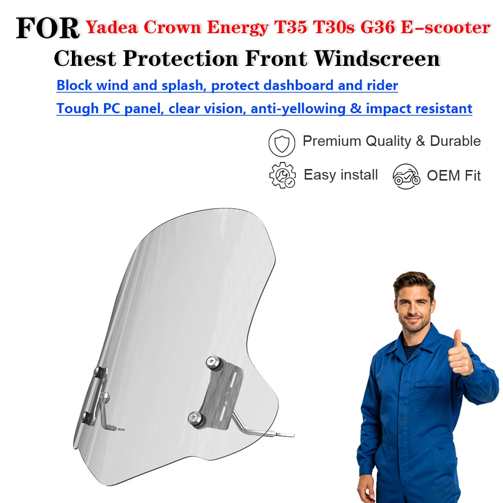 For Yadea T35 T30s G36 Modified Chest Protection Front Windscreen Parabrisas eléctrica