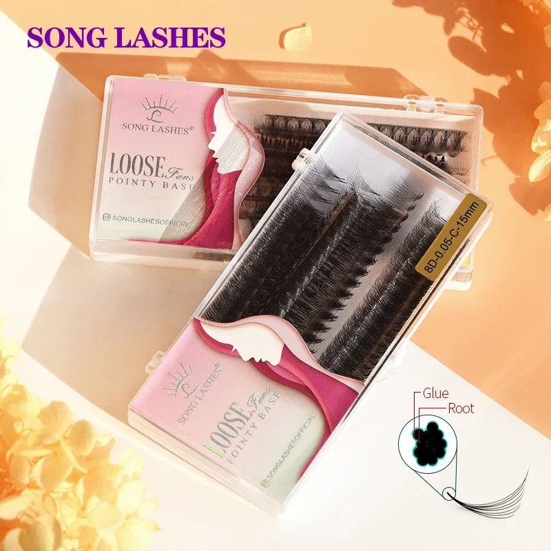 Song Lashes Narzędzia do makijażu 1000 fanów w pudełku Ultra Speed Premade Fans Fałszywe przedłużanie rzęs Pure Darker Black Koreański PBT