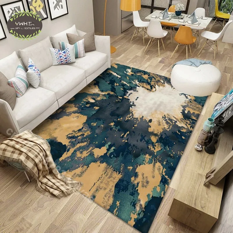 Ins Style Splash-ink Painting Rug Nordic Floor Mat Aesthetics Large Area Living Room Sofa Bedroom Bedsides Rugs Home Decoration