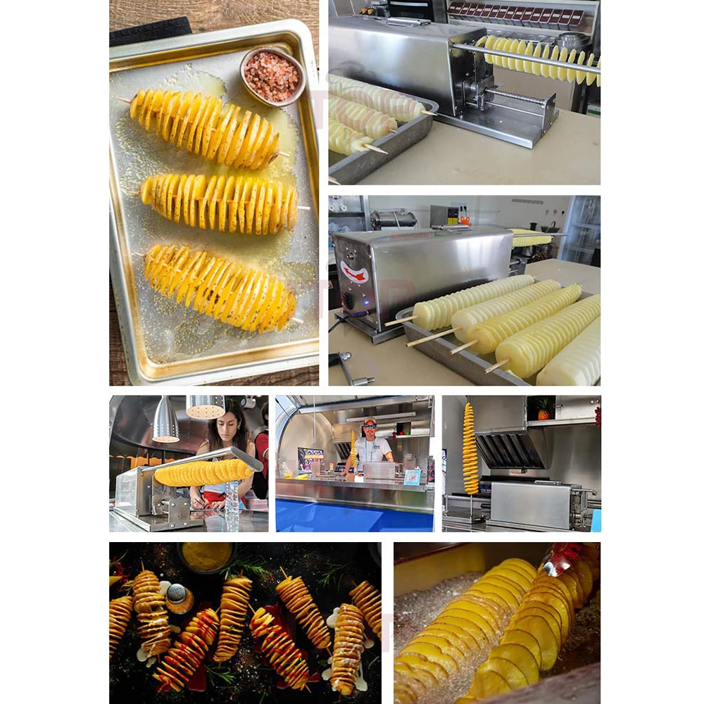 ITOP Electric Spiral Potao Slicer Auto Stretch Potato Chips Efficient Potato Tower Machine Fit Stick 40cm