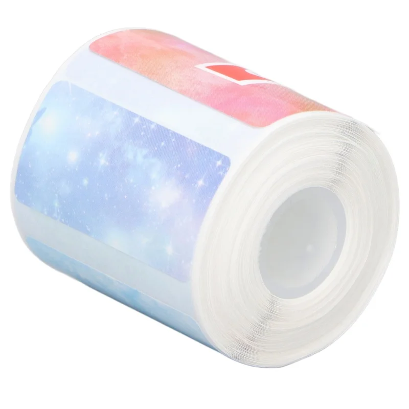 Thermal Paper Roll 310 Sheet 40x20mm 4 Patterns Inkless Print Paper With Back Adhesive Star Style