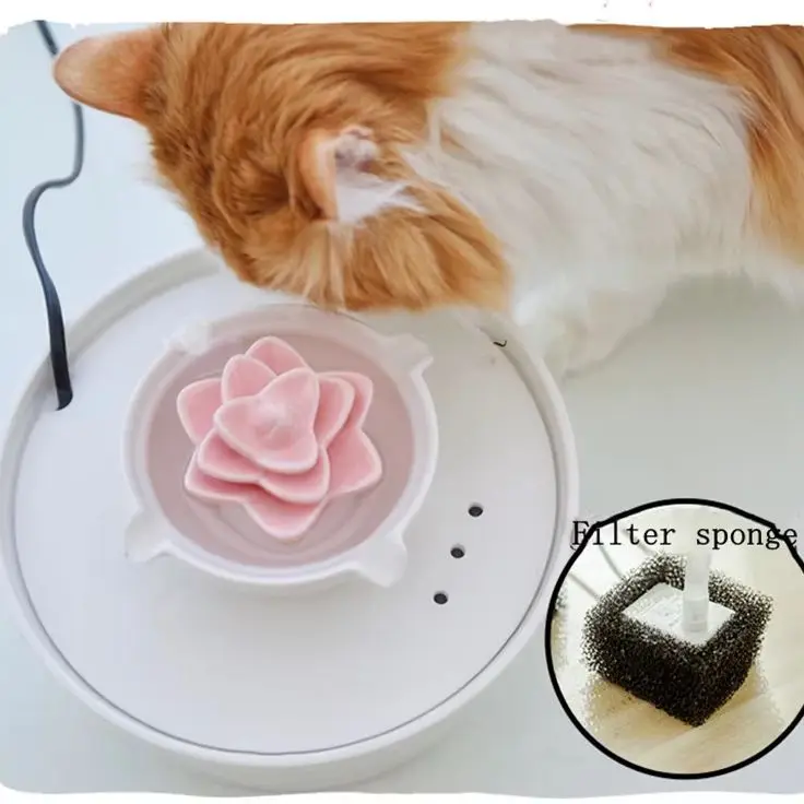 Ceramic Water Fountain for Cats and Dogs,Cat Drinking Bowl,Auto Pet Water Dispenser,Dog Drinkers,1.9L Cat Fountain Pet supplies