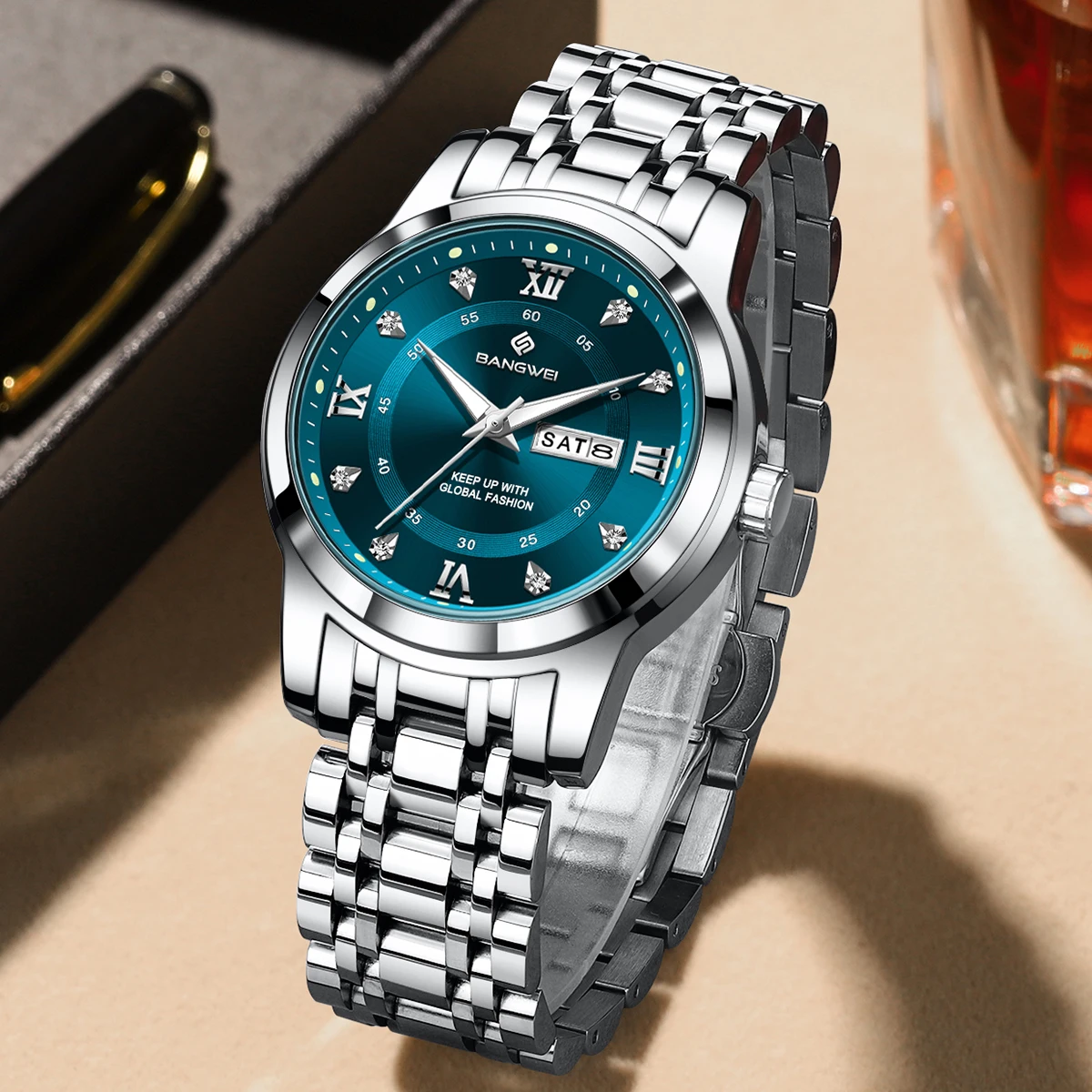 BANGWEI Beautiful Elegant Quartz Woman Watch Luxury Classic Fashion Waterproof Auto Date Weeks Luminous Women's Wristwatch New