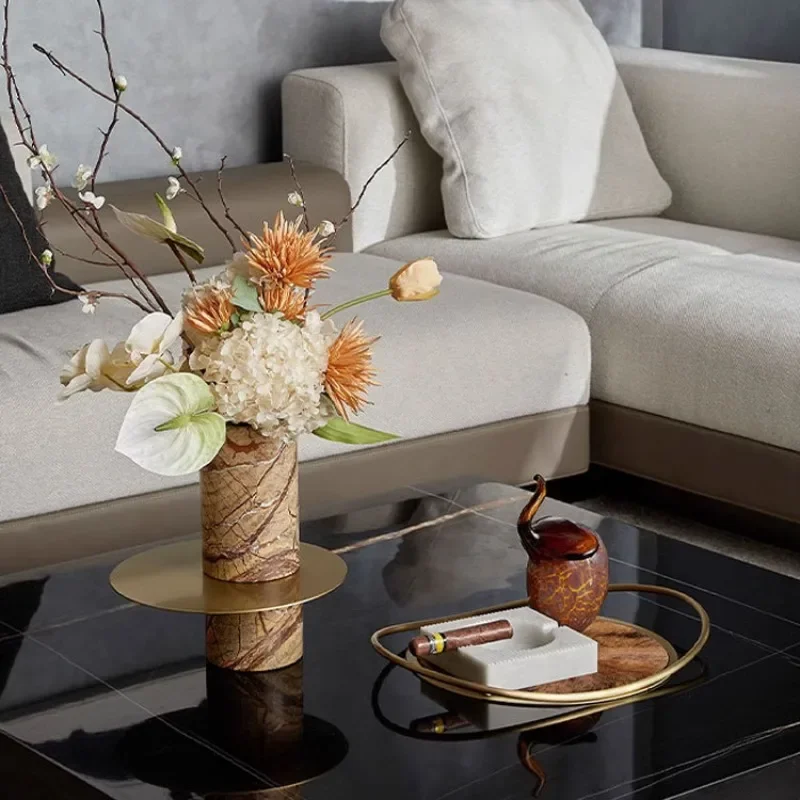 Modern luxury flower ware, living room desktop statue, balcony decoration vase, multi-functional home miniature statue