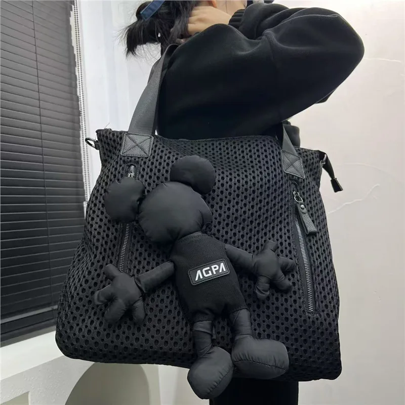 

Женская модная сетчатая лоскутная кукла, сумка на одно плечо, большая вместимость, простая сумка, женская сумка