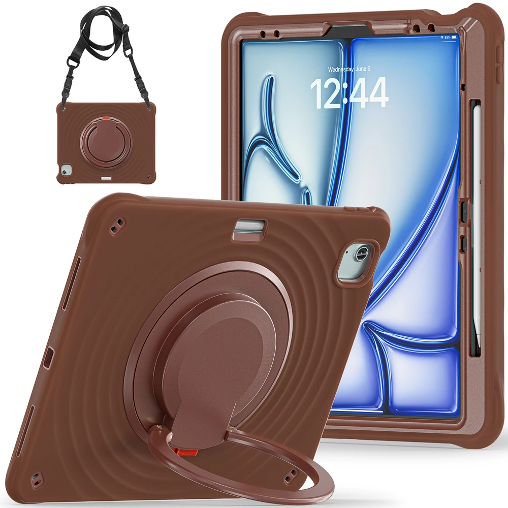 حافظات تابلت تموج لجهاز iPad Air 13 2025 2024 حافظة iPad Pro 12.9 2022 2021 6th 5th 4th 3rd غطاء تدوير حامل الكمبيوتر غلاف من السيليكون #3