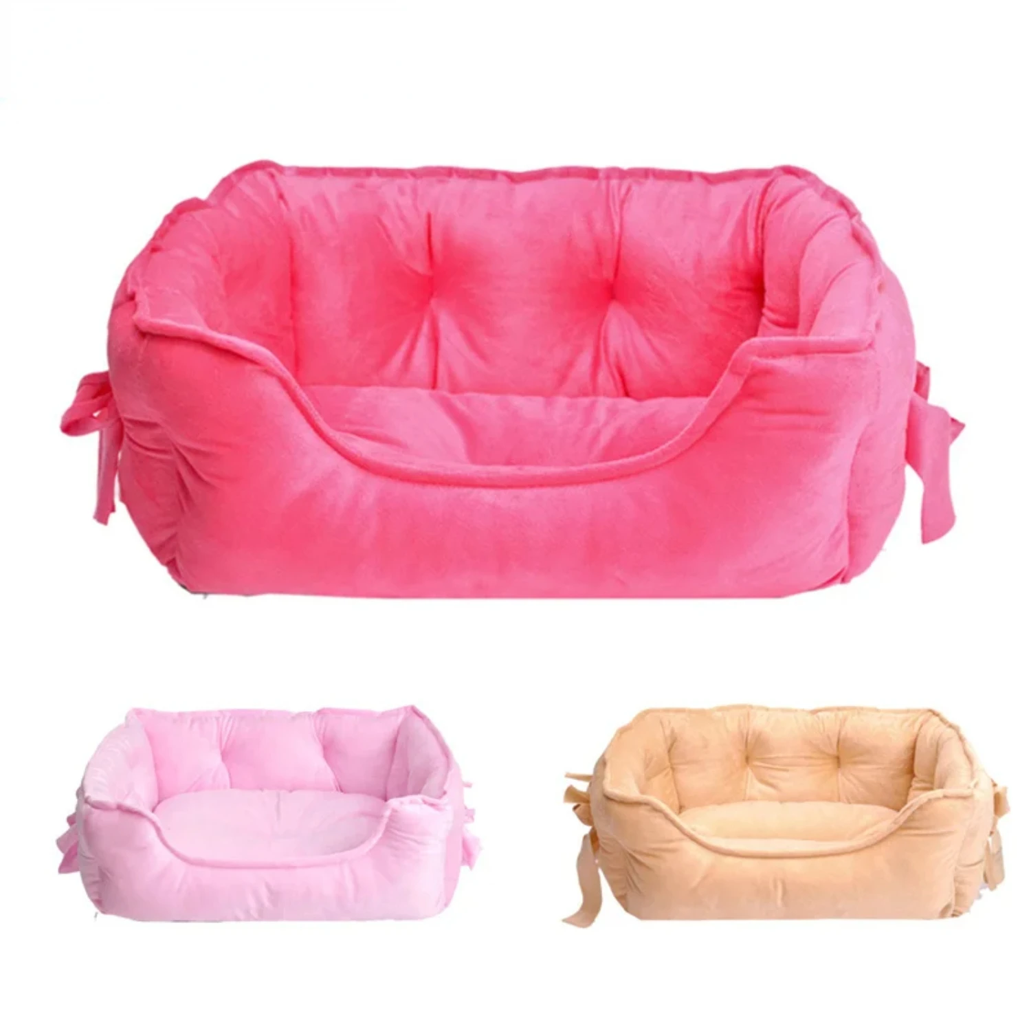 

Cute Bow Princess Dog Bed Winter Soft Puppy Bed Sofa Warm Cat Bed House Teddy Pomeranian Pet Bed For Dog Cats S/L