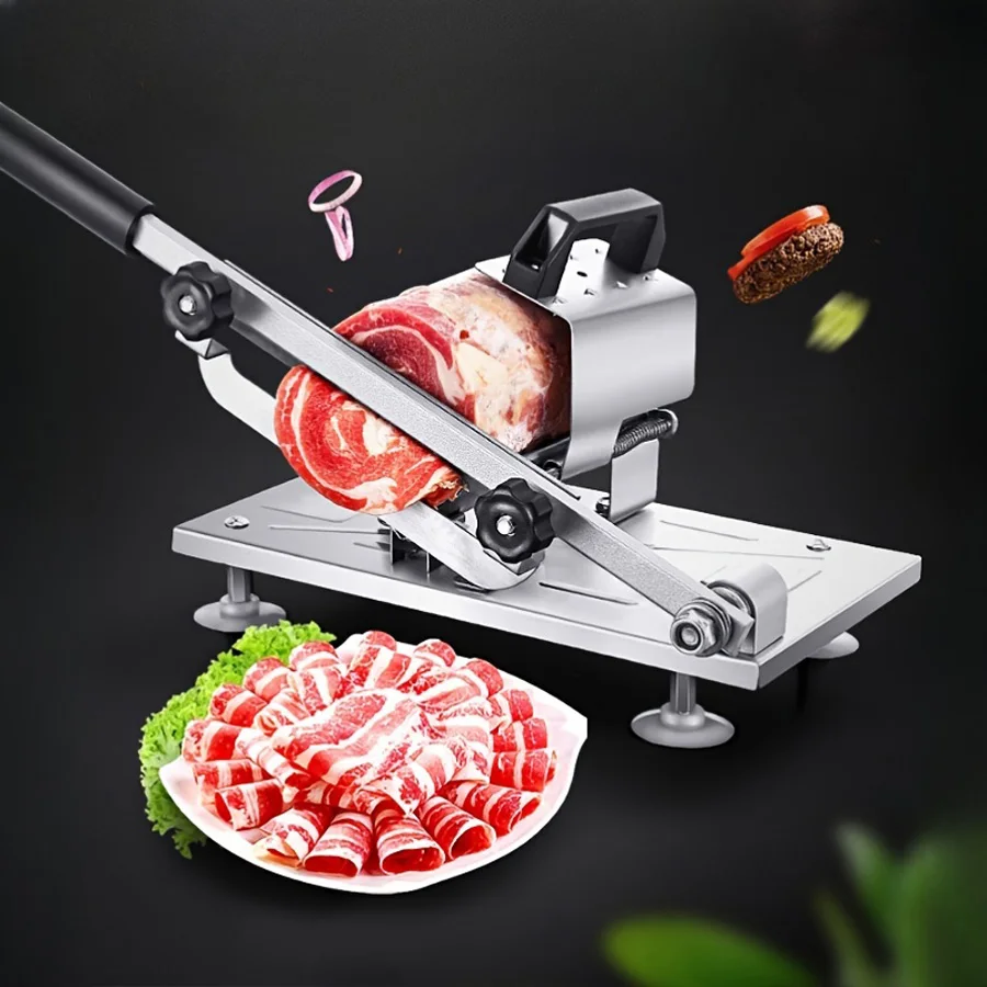 1pc, Manual Frozen Meat Slicer, Meat, Fruit And Vegetable Slicer, Frozen Meat Slicer, Adjustable Thickness, Kitchen Cutting Tool