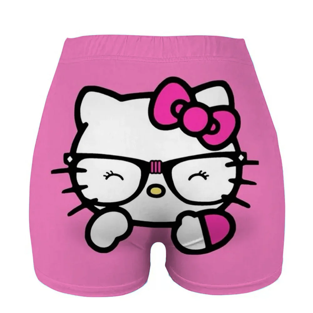 Pantaloncini da donna Pantaloncini sportivi da fitness per donna Ciclismo Jogging Fitness Hello Kitty stampa Pantaloncini da palestra push up Leggings Donna Yoga