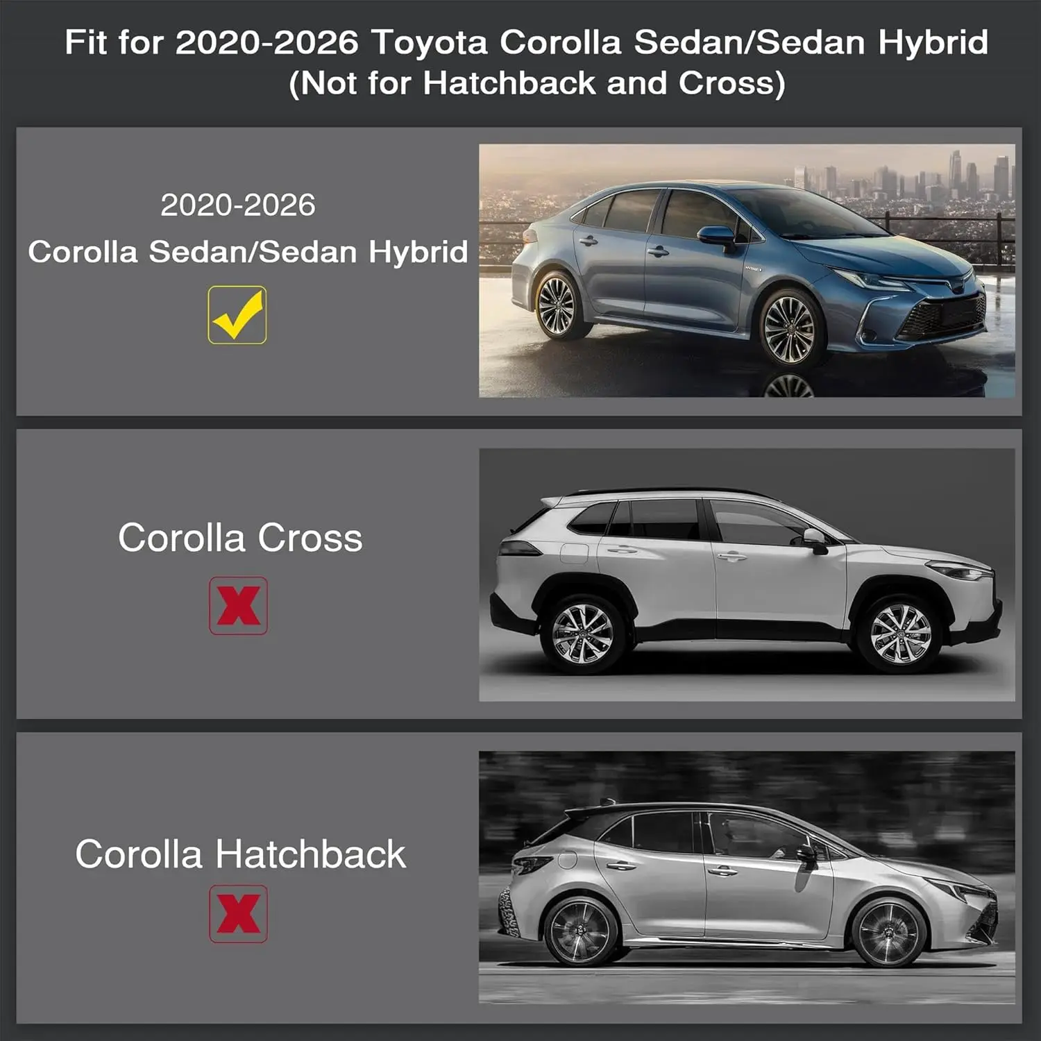Toyota Corolla 2020-2026 Sedan/Hybride Vloermatten, All-Weather TPE Custom Fit Liners, 1e & 2e Rij & Cargo Liner (Exclusief Hatchback)