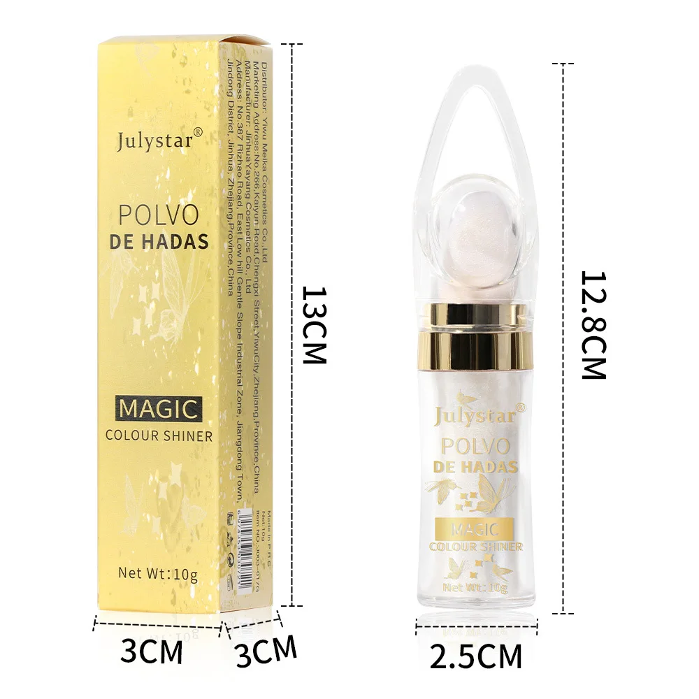 Julystar-purpurina para maquillaje de cuerpo completo, brillo de alto brillo, maquillaje femenino, polvo de hadas, cosméticos, purpurina para ojos