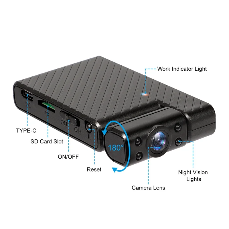 

ABGI-Wifi Camcorder,Wireless HD Video,IR Night Vision Surveillance Cam New Mini Wifi Camera Rotable Lens Home Security