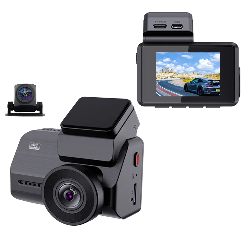 High Quality 4K Dash Cam with GPS for WIFI Multi-language Ultra-Wide-Angle 1080P Loop Recording Hidden Car Camera