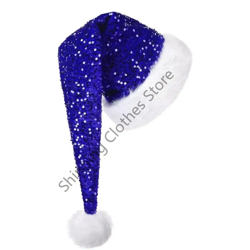 M68A Warm Glitters Knitted Hats Double Layers Insulation Sequins for Various Ages Holiday Party Winter Accessories 2