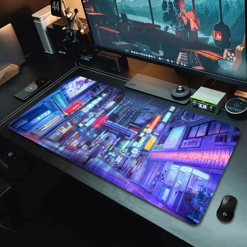 CYBERPUNK Style Gaming Pad Computer Desks Desk Accessories Mouse Carpet Mousepad Gamer Pc Cabinet Games Keyboard Mat Mats Office