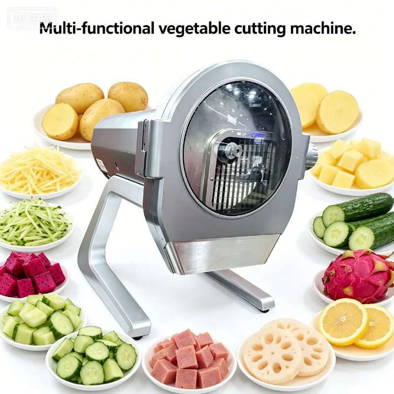 

Electric Commercial Vegetable Cutter Machine Multifunctional Automatic Cutting Universal For Potato Radish Cucumber Fruit