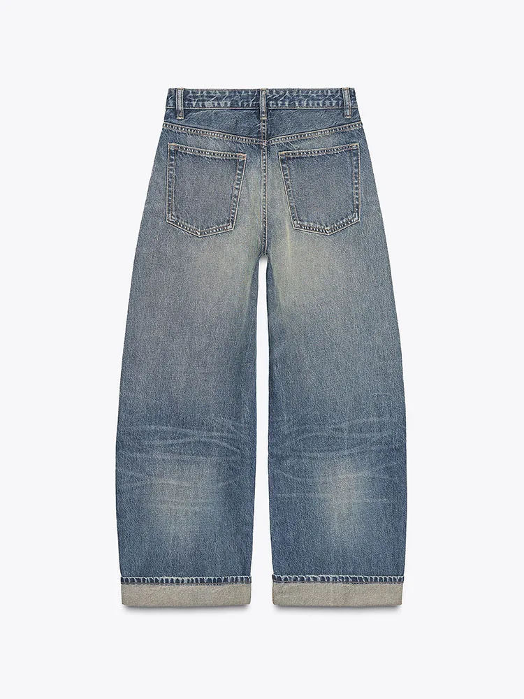 شتاء 2025 جينز نسائي فضفاض غير رسمي عالي الخصر ممزق من قماش الدنيم متعدد الاستخدامات وصل حديثًا من Ele Personali #5